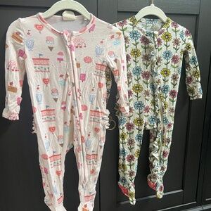 Tullabee and Posh Peanut Pajama Bundle Baby Girl Size 0-3 months